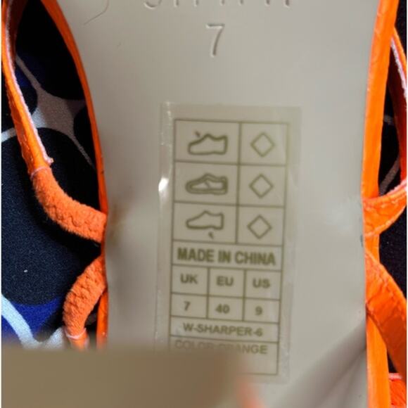 orange tangerine squared toe mule slip on size 7 - Picture 7 of 7